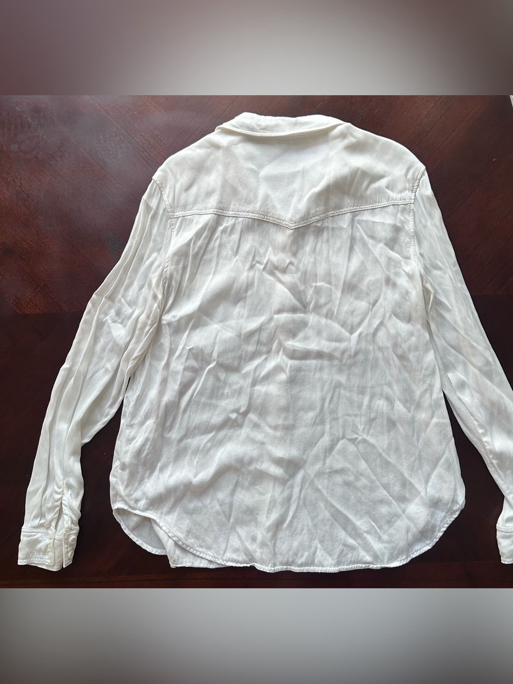 cloth & stone Classic cream Button-Down Pocket Shirt size M 55% cupro 45% rayon - Picture 6 of 6